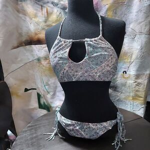 Bikini no brand halter top Small bottoms Medium